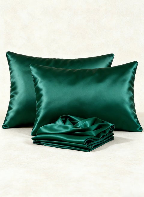 2PCS Satin Pillowcase for Hair and Skin-Soft  Silky Pillow Covers for Sleeping-Satin Pillow Covers with Envelope Closure